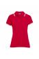 Preview: PROMODORO | Damen-Polo-Contrast-Stripes (fire red / white)