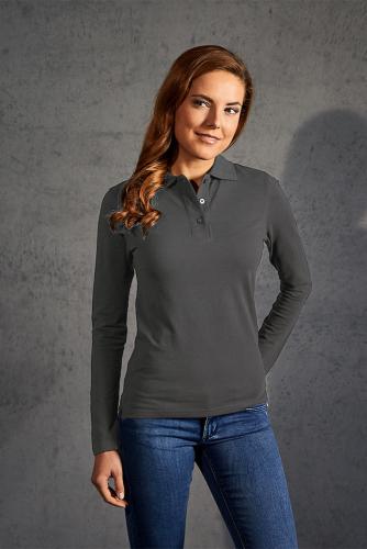 Promodoro | Damen Heavy Polo Longsleeve steel gray (E4605F)