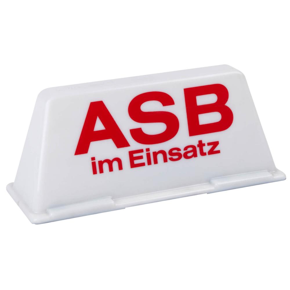 Dachschild ASB im Einsatz weiss rot unbeleuchtet