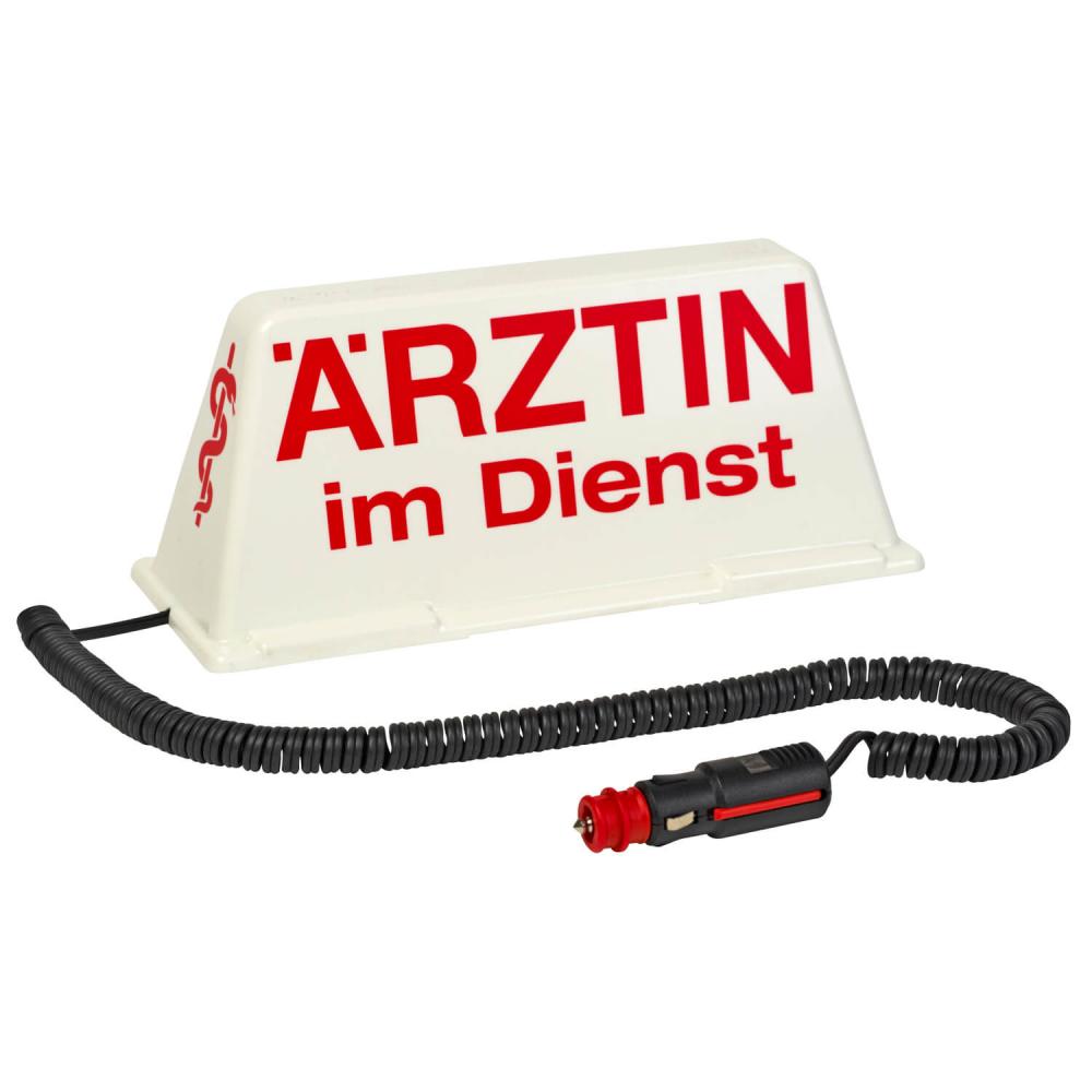 Dachschild Ärztin im Dienst weiß / rot (unbeleuchtet)