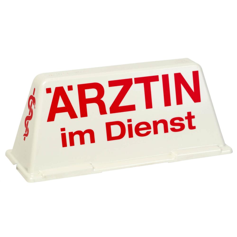 Dachschild Ärztin im Dienst weiß / rot (unbeleuchtet)