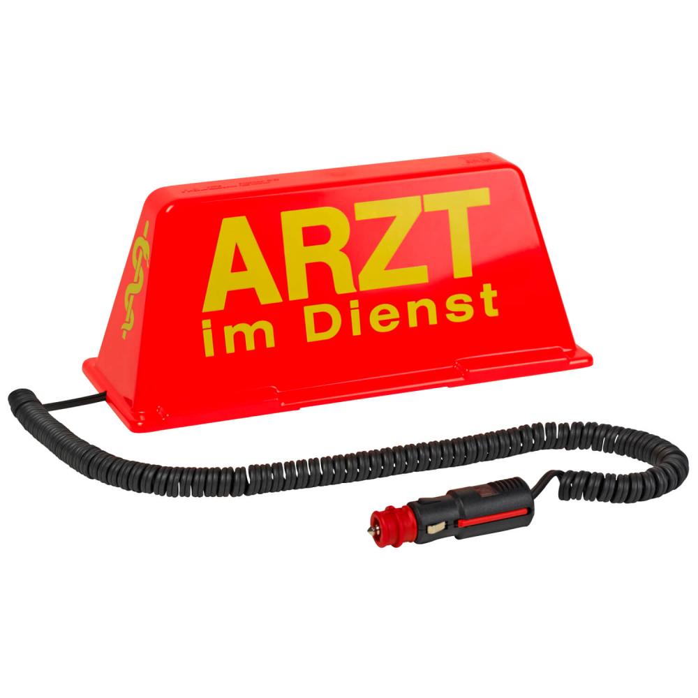 Dachschild Arzt im Dienst rot / gelb (beleuchtet)