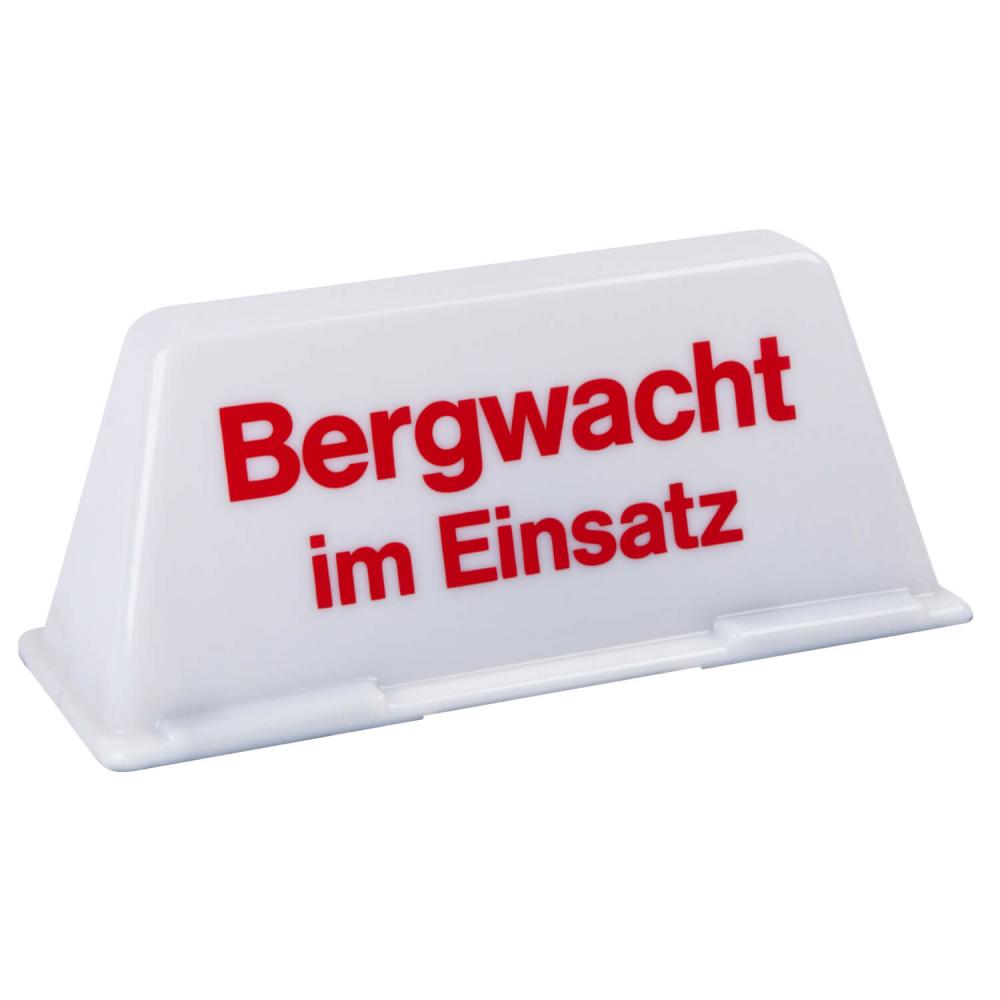 Dachschild Bergwacht im Einsatz weiss rot unbeleuchtet