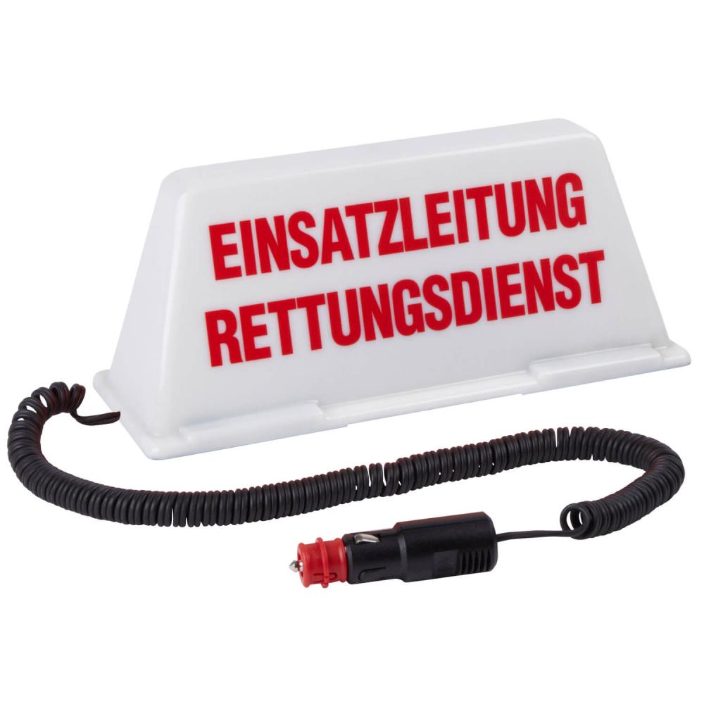 Dachschild Einsatzleitung Rettungsdienst weiß / rot (beleuchtet)