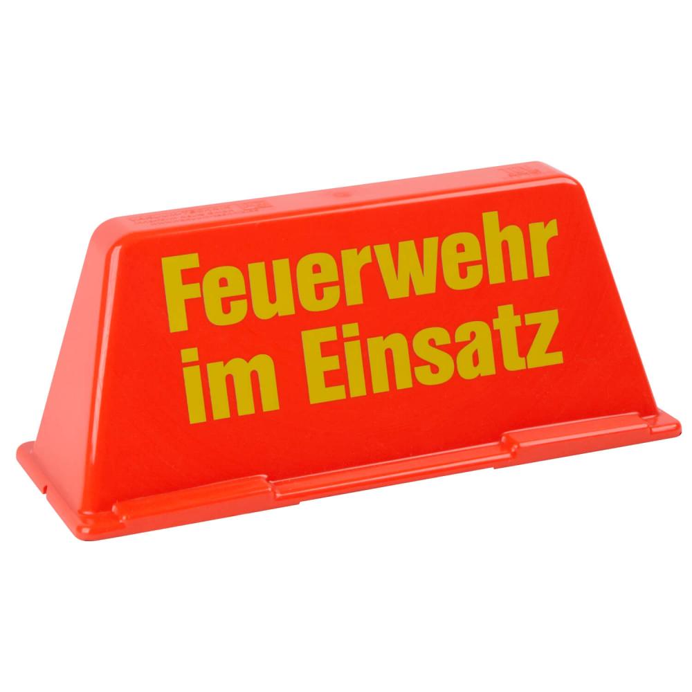 Dachschild Feuerwehr im Einsatz (rot / gelb) unbeleuchtet