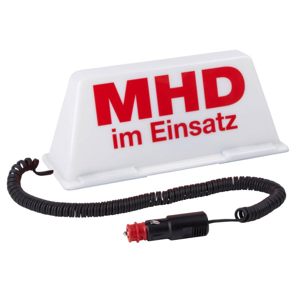 Dachschild MHD im Einsatz weiss rot beleuchtet