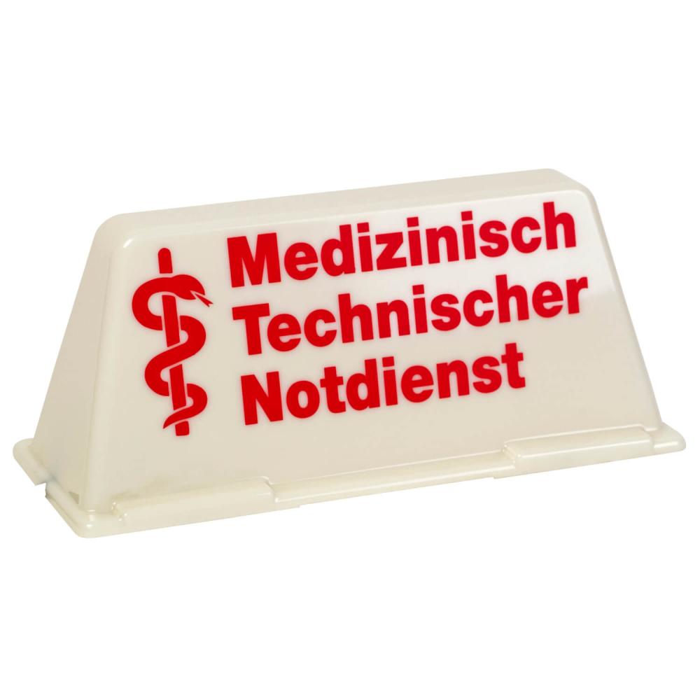 Dachschild medizinisch-technischer Notdienst weiß / rot (unbeleuchtet)