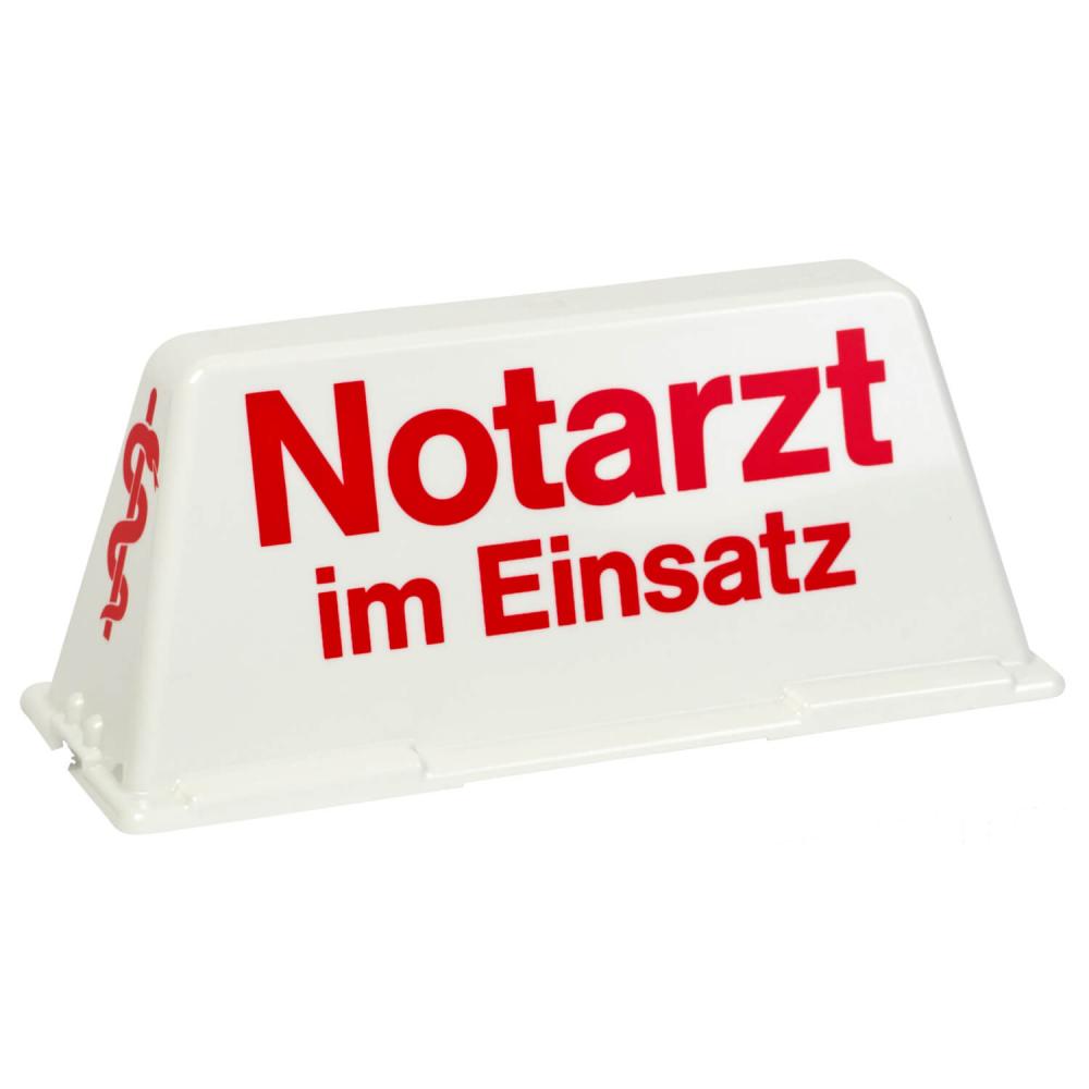 Dachschild Notarzt im Einsatz weiss rot unbeleuchtet