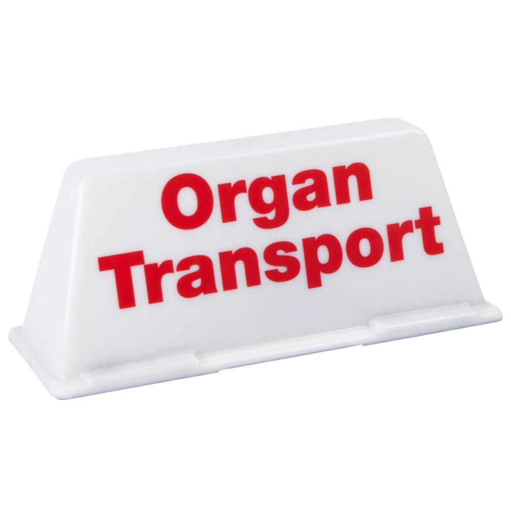 Dachschild Organ-Transport weiß / rot (unbeleuchtet)