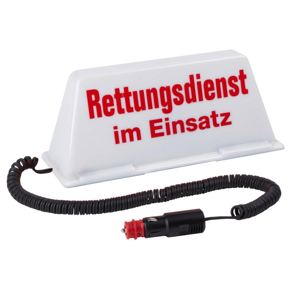 Dachschild Rettungsdienst im Einsatz rot / weiß (beleuchtet)