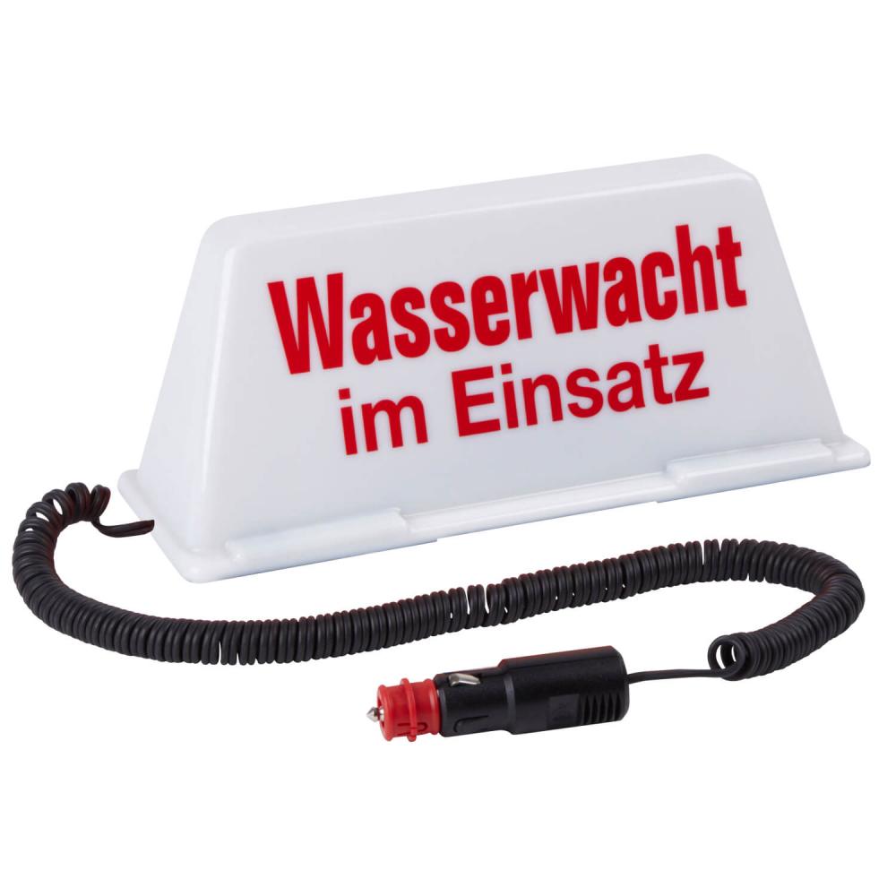 Dachschild Wasserwacht im Einsatz weiß / rot (beleuchtet)