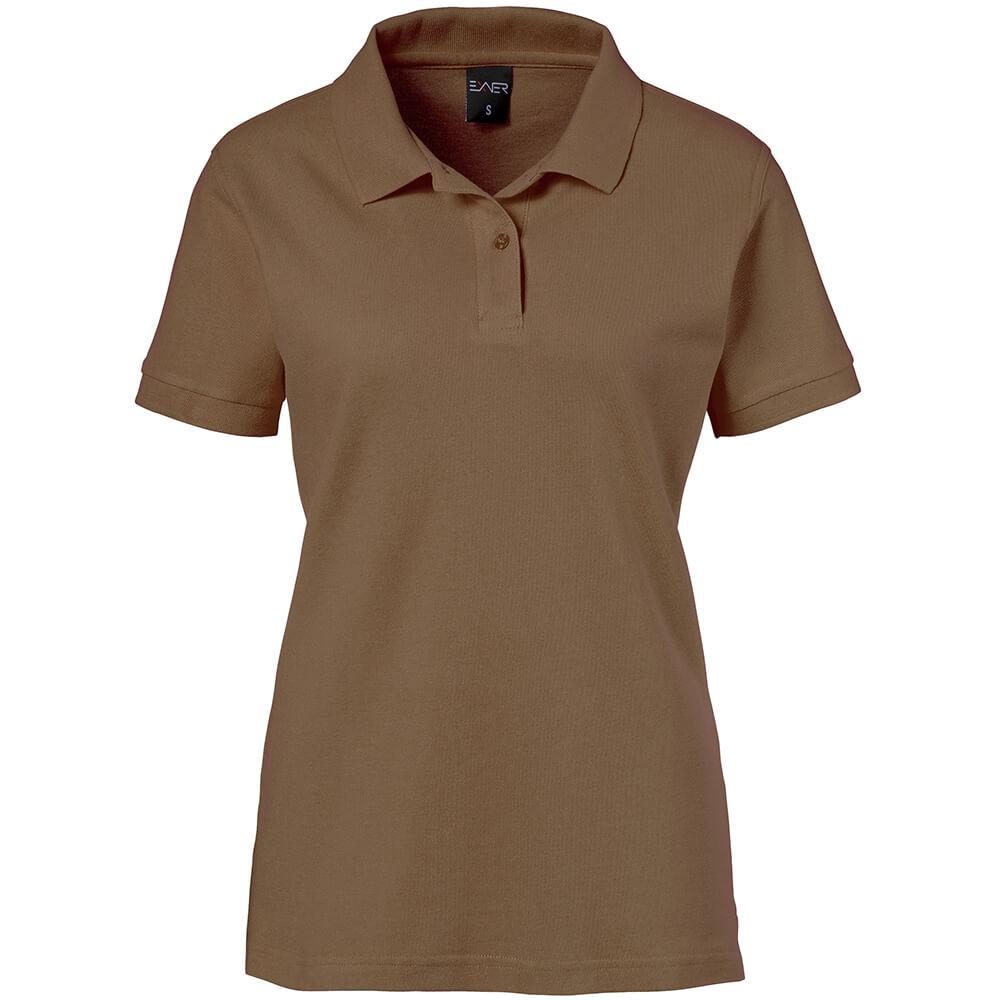 EXNER Damen-Polo-Shirt 100% Baumwolle toffee