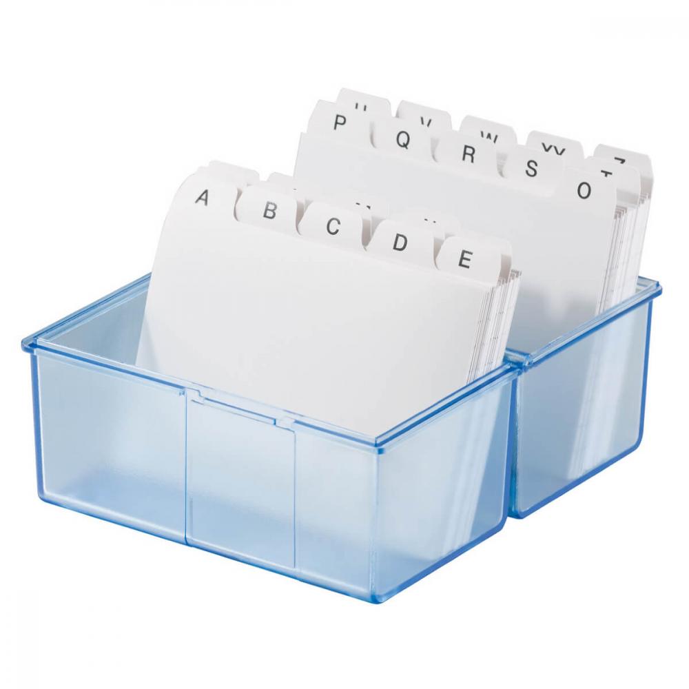 HAN Karteibox DIN A7 quer (transluzent blau) 977-64