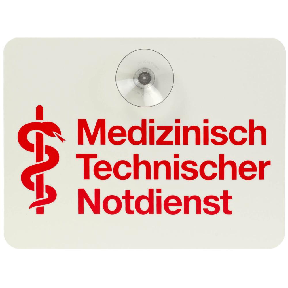 Innenschild mit 1 Saugnapf MEDIZNISCH-TECHNISCHER NOTDIENST