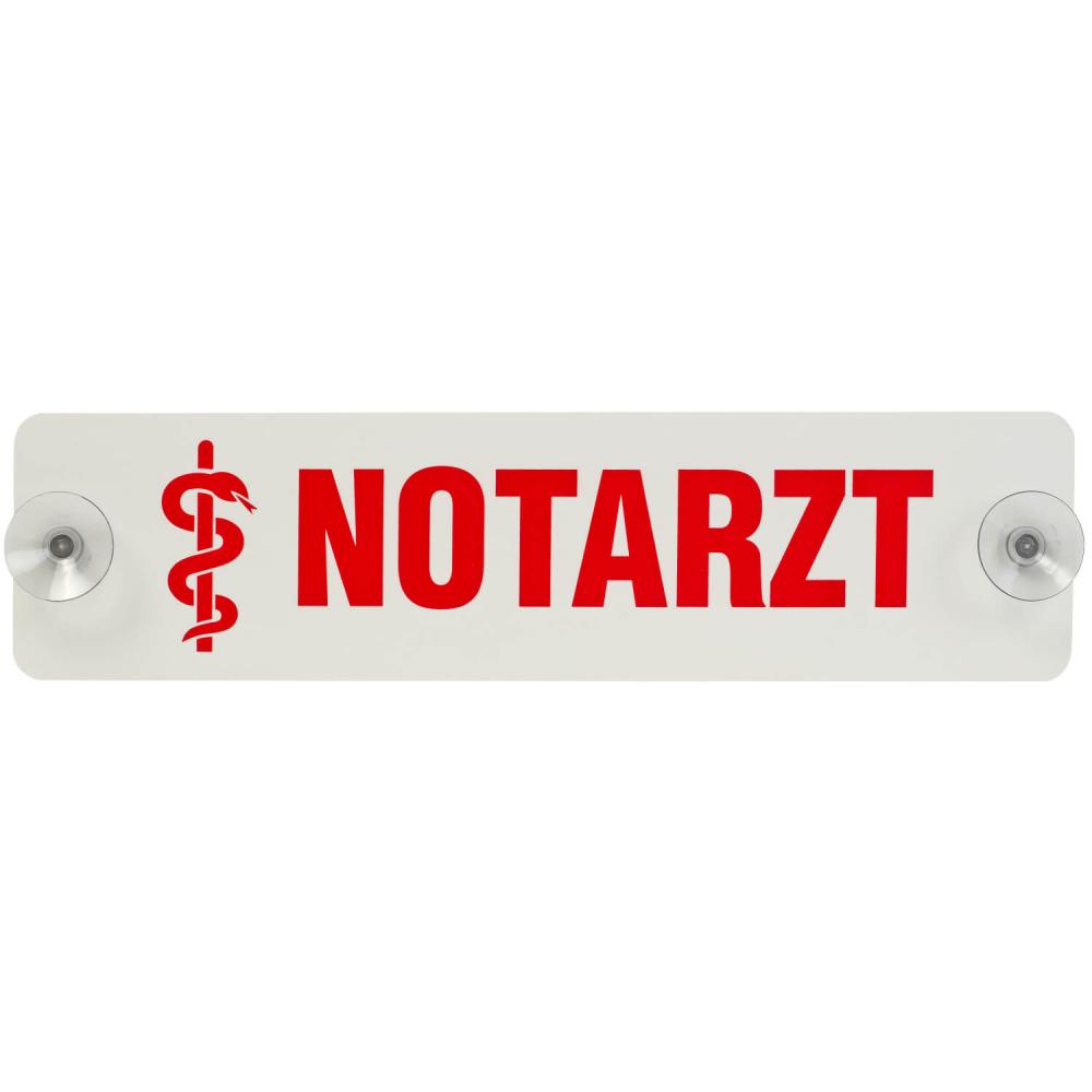 Innenschild Notarzt mit 2 Saugnäpfen