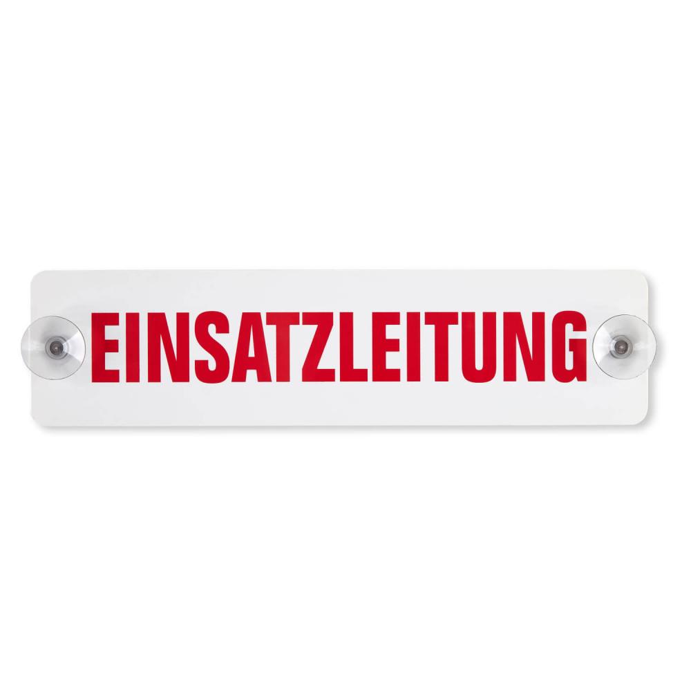 Innenschild mit 2 Saugnäpfen Einsatzleitung