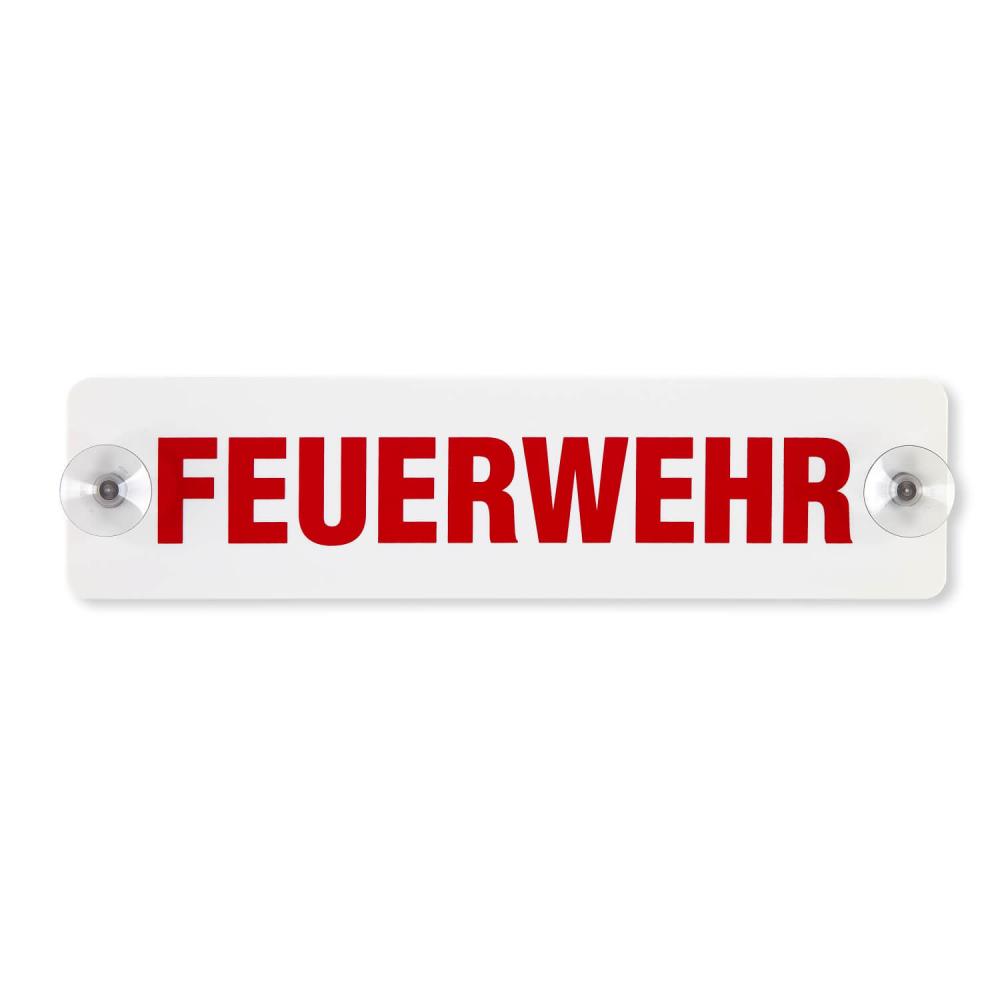 Innenschild mit 2 Saugnäpfen Feuerwehr