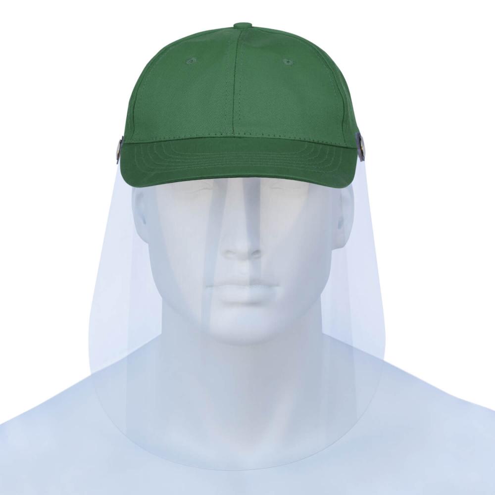 Basecap Visierschild Gesichtsschutz Gesichtsvisier grün
