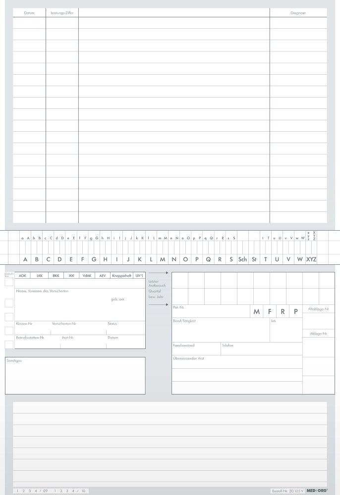 MED+ORG Set Karteikarten A5 - Facharzt / Allgemeinmedizin