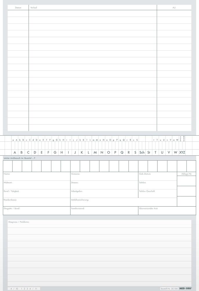 MED+ORG Karteikarte ALPHAsafe A5 Schweiz