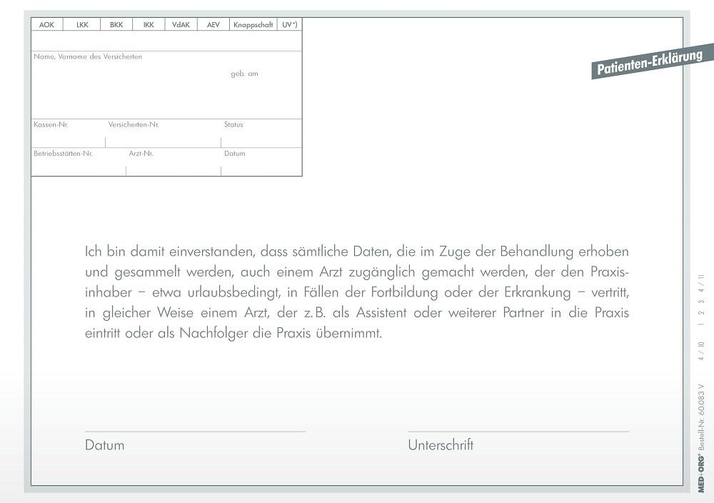 MED+ORG Patientenerklärung