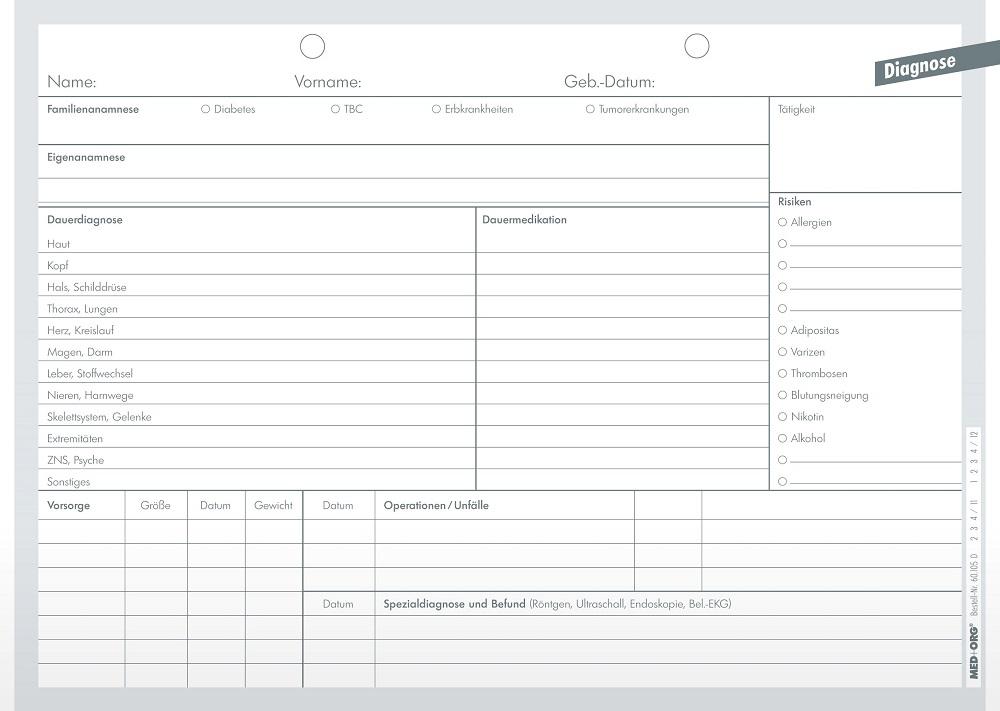 MED+ORG | Diagnosekarte Allgemeinmedizin