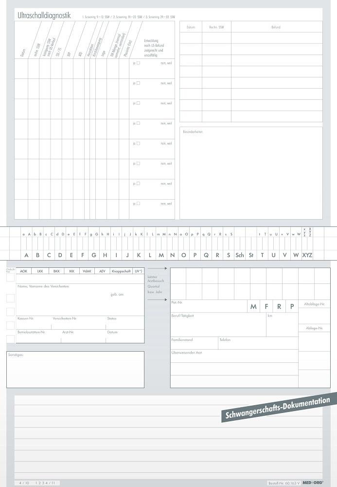 MED+ORG | Karteikarte Schwangerschaftsdokumentation