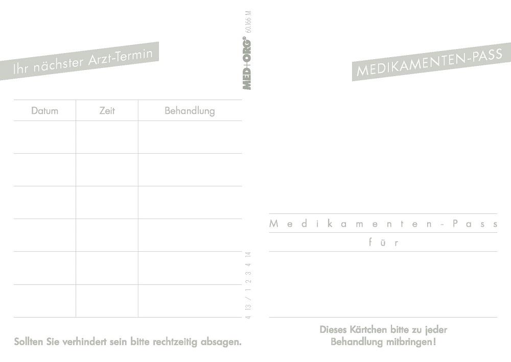 MED+ORG | Medikamentenpass mit Terminzettel (500)