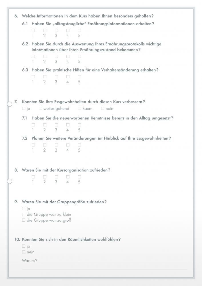 QUETHEB Fragebogen Beurteilung Ernährungskurs