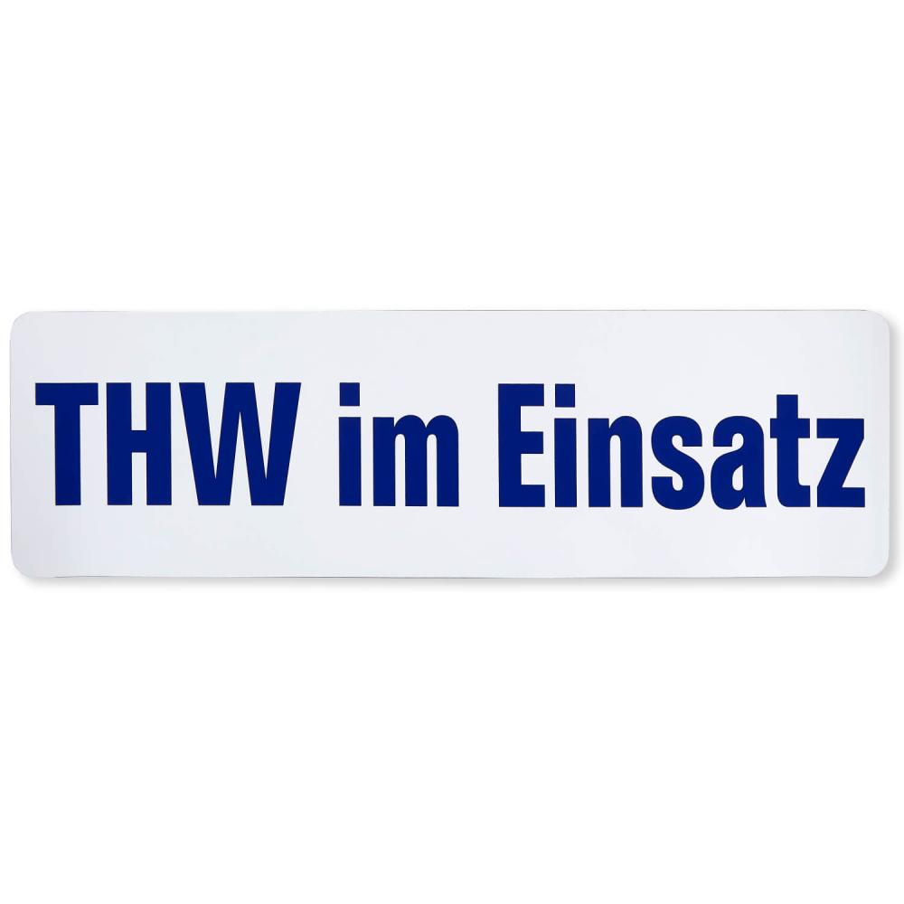 Magnetfolienschild THW im Einsatz für Notärzte und Einsatzfahrzeuge