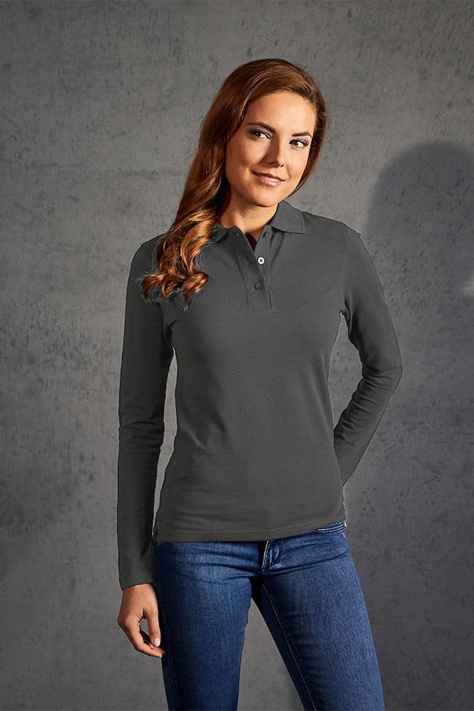 Promodoro | Damen Heavy Polo Longsleeve steel gray (E4605F)