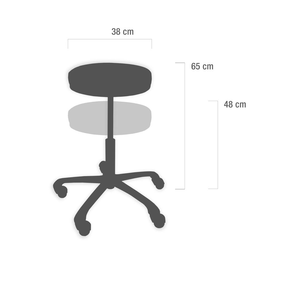 TEQLER | Drehhocker mit Rückenlehne weiß (T129840)